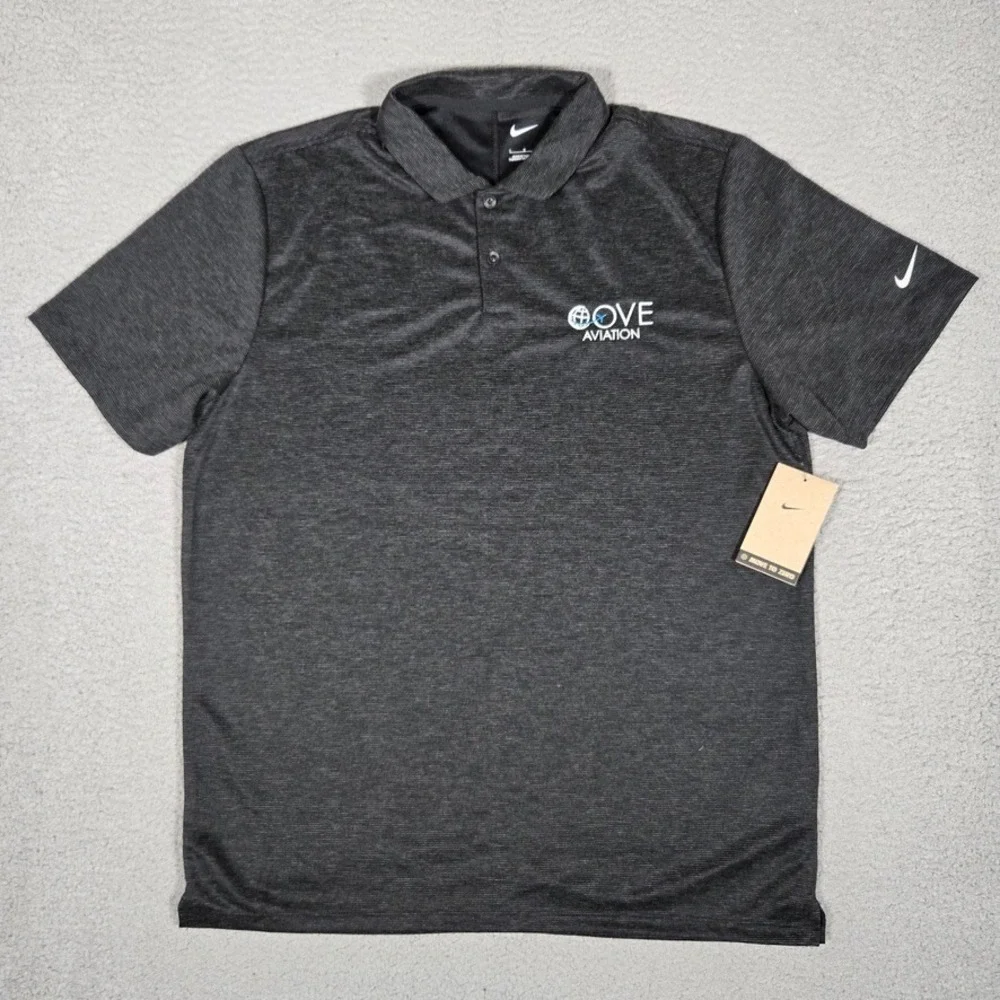 Nike Shirt Mens Large Gray Golf‎ Polo Performance Stretch Dri-Fit Casual Logo